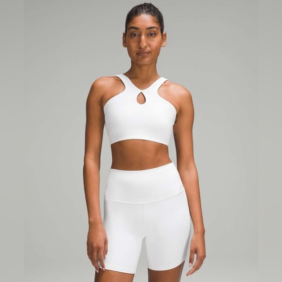Lululemon SmoothCover Front Cut-Out Yoga Bra in White size 8 - Picture 2 of 11